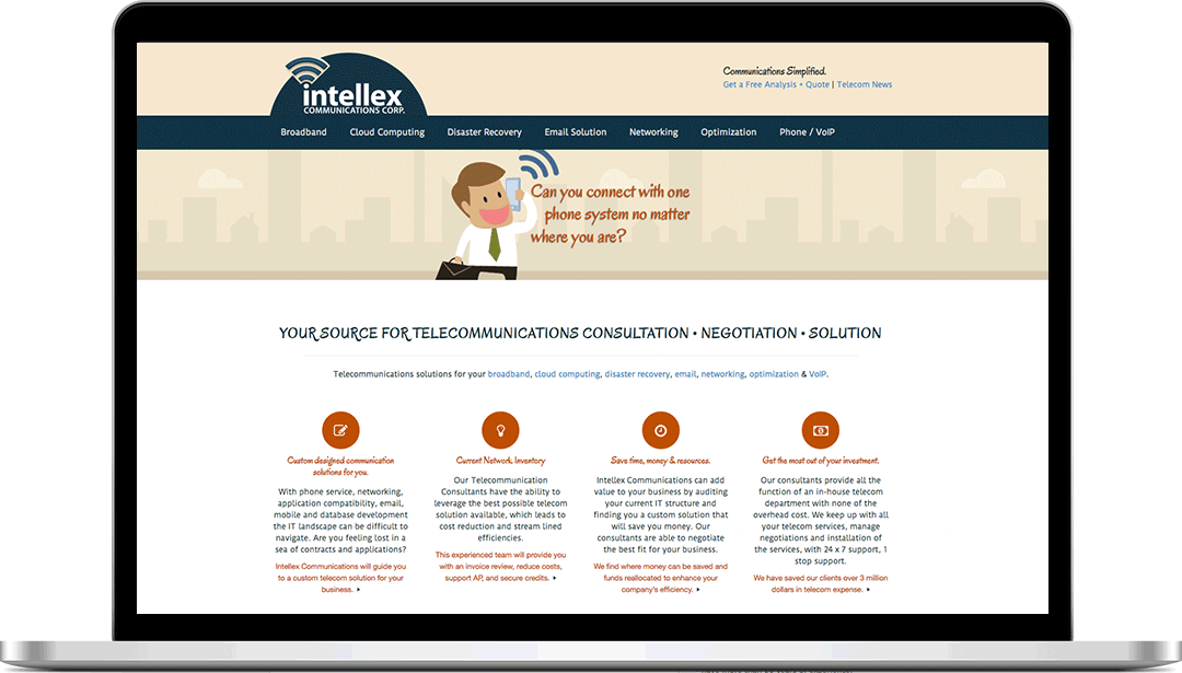 telecommunications website design