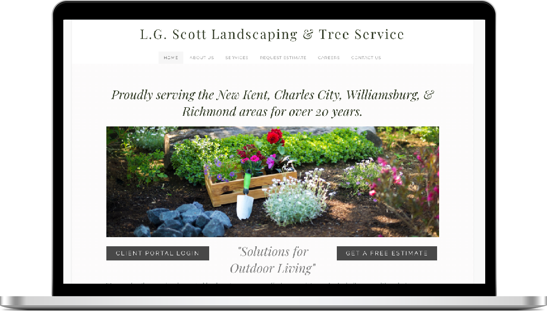 lg scott landscaping website design