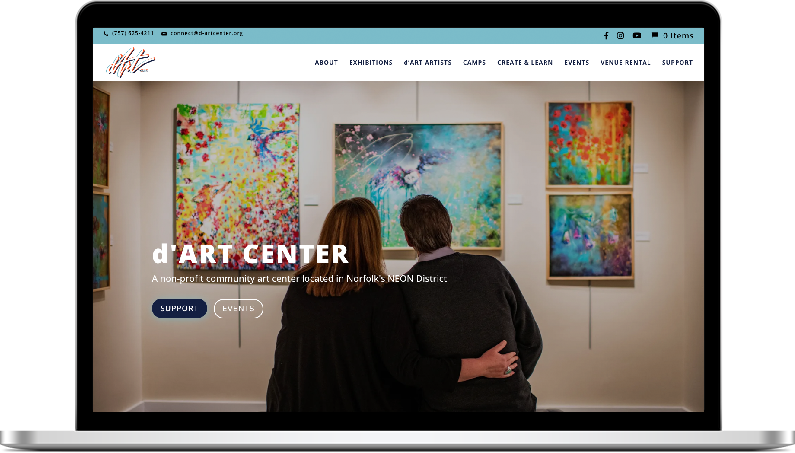 d'art center website design